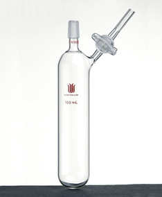 F691100,反应管,外磨口14/20,玻璃节门,100ml