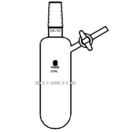 F694100,反应管,外磨口24/40,玻璃节门,100ml