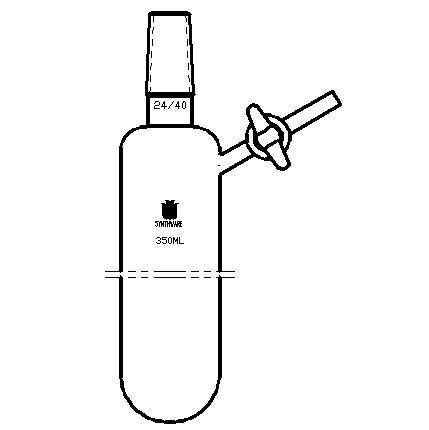 F694350,反应管,外磨口24/40,玻璃节门,350ml