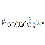 N-[7-氰基-6-[4-氟-3-[2-[3-(三氟甲基)苯基]乙酰氨基]苯氧基]-2-苯并噻唑基]环丙烷甲酰胺