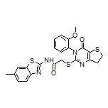 2-[[3-(2-甲氧基苯基)-4-氧代-3,4,6,7-四氢噻吩并[3,2-d]嘧啶-2-基]硫基]-N-(6-甲基-2-苯并噻唑基)乙酰胺