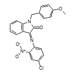 3-[(4-氯-2-硝基苯基)亚氨基]-1-(4-甲氧基苄基)吲哚啉-2-酮