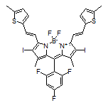 5,5-二氟-2,8-二碘-1,9-二甲基-3,7-双[(E)-2-(5-甲基-2-噻吩基)乙烯基]-10-(2,4,6-三氟苯基)-5H-二吡咯并[1,2-c:2’,1’-f][1,3,2]二氮杂环己硼烷-4-鎓-5-盐
